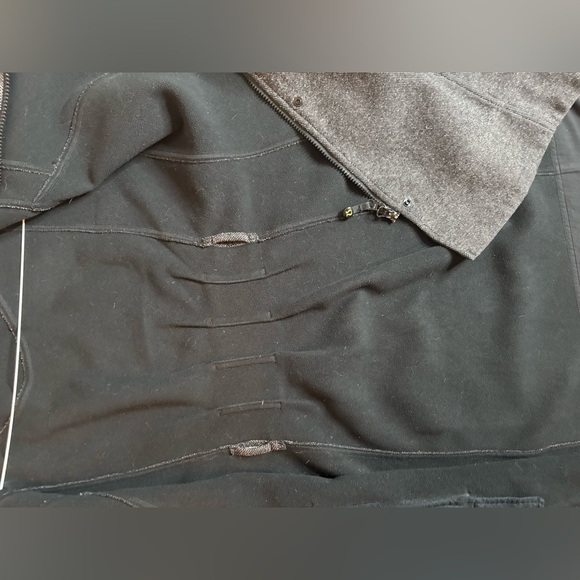 Lululemon Grey Hooded Long Fleece Lined Coat Full Zip Jacket - Picture 11 of 12